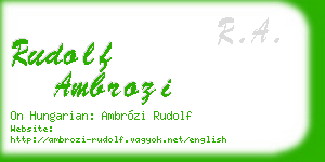 rudolf ambrozi business card