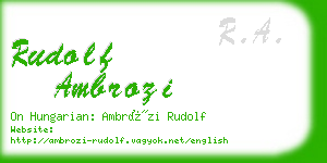 rudolf ambrozi business card